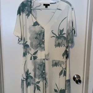 Alfani green and white dress